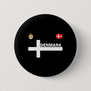 Badge Rond 5 Cm Danemark Maillot-drapeau Maillot de foot-football
