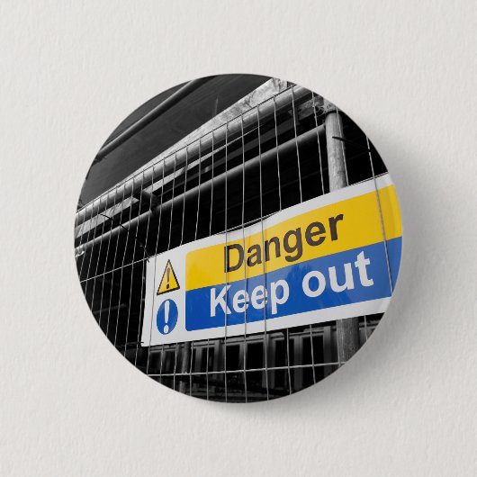 Badge Rond 5 Cm Danger Ne pas fermer le panneau (Devant)
