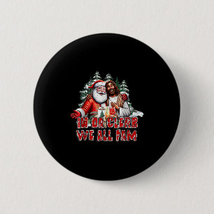 Badge Rond 5 Cm Dans Da Clerb Nous Fam Jesus Père Noël Funny Noël