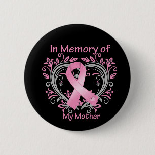 Badge Rond 5 Cm Dans la mémoire de mon coeur de cancer du sein de