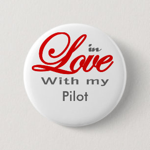 Badge Rond 5 Cm Dans l'amour avec mon pilote