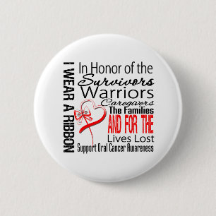 Badge Rond 5 Cm Dans le Cancer oral d'hommage de collage d'honneur
