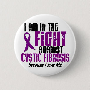 Badge Rond 5 Cm Dans le combat contre la mucoviscidose pour MOI