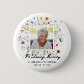 Badge Rond 5 Cm Dans Love Mémoire funéraire Fleurs sauvages (Devant)