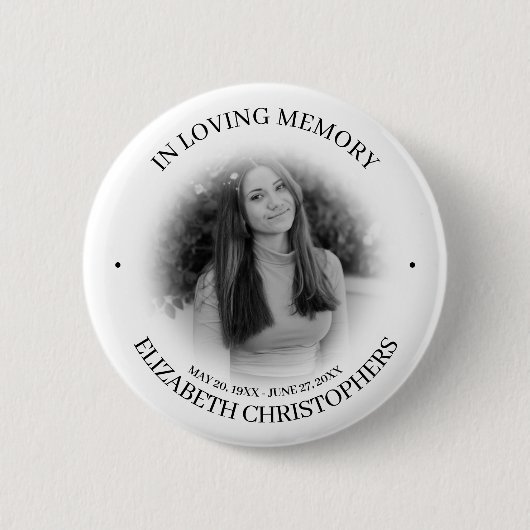 Badge Rond 5 Cm Dans Love MemoryCustom Photo Memorial (Devant)