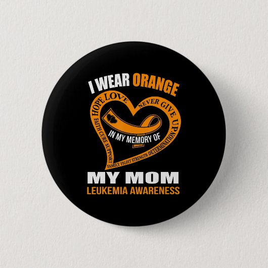 Badge Rond 5 Cm Dans ma mémoire de ma mère LEUKEMIA AVERITÉ (Devant)
