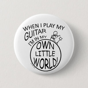 Badge Rond 5 Cm Dans ma propre petite guitare du monde