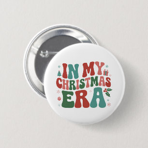 Badge Rond 5 Cm Dans mon ère de Noël, joli et groovy Noël vacances