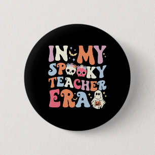 Badge Rond 5 Cm Dans Mon Ere Enseignante Éffrayante Halloween Witc