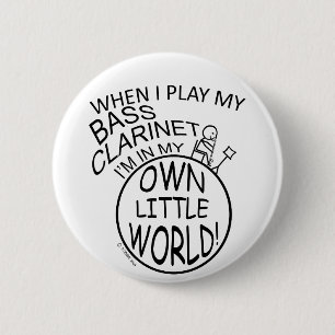 Badge Rond 5 Cm Dans Mon Petit Monde Basse Clarinet