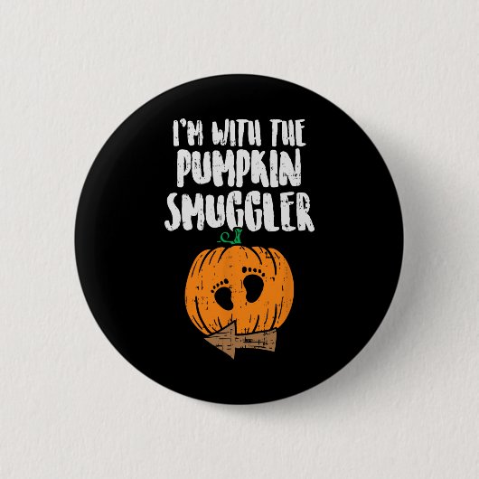 Badge Rond 5 Cm Dans The Pumkin Smuggler Halloween Pregnancy C (Devant)