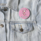 Badge Rond 5 Cm Danse Axolotl rose dans Ballet Tutu (En situation)