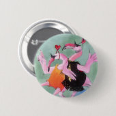 Badge Rond 5 Cm Danse de Flamant rose (Devant & derrière)