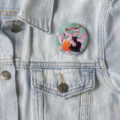 Badge Rond 5 Cm Danse de Flamant rose (En situation)