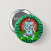 Badge Rond 5 Cm Danse de Ganesh de paix (Devant & derrière)