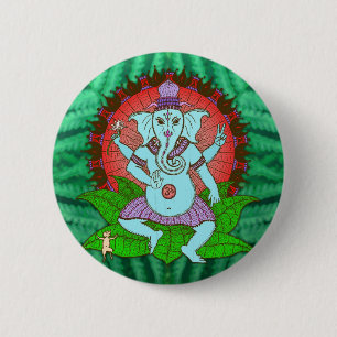 Badge Rond 5 Cm Danse de Ganesh de paix