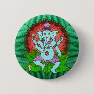 Badge Rond 5 Cm Danse de Ganesh de paix