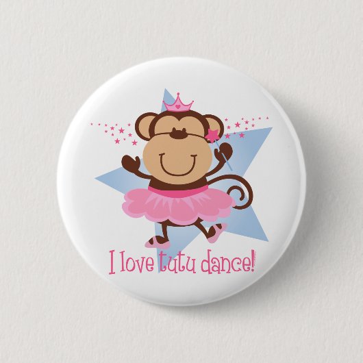Badge Rond 5 Cm Danse de tutu d'amour de singe (Devant)