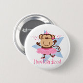 Badge Rond 5 Cm Danse de tutu d'amour de singe (Devant & derrière)