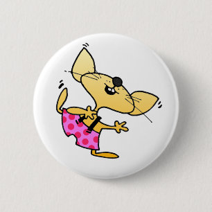 Badge Rond 5 Cm Danse drôle de rats de bande dessinée