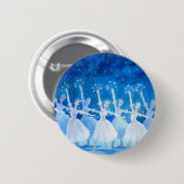 Badge Rond 5 Cm Danse du bouton de flocons de neige (Devant & derrière)