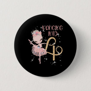 Badge Rond 5 Cm Danse en 4e anniversaire Fille Ballet Party Danse