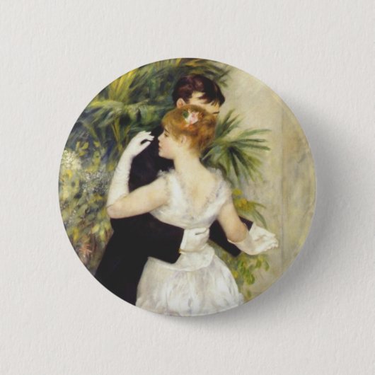 Badge Rond 5 Cm Danse en ville par Renoir (Devant)