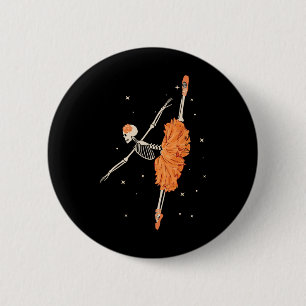 Badge Rond 5 Cm Danse Skeleton Ballerina Ballet Danse Halloween