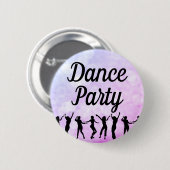 Badge Rond 5 Cm Danse Soirée Silhouette Danseurs (Devant & derrière)