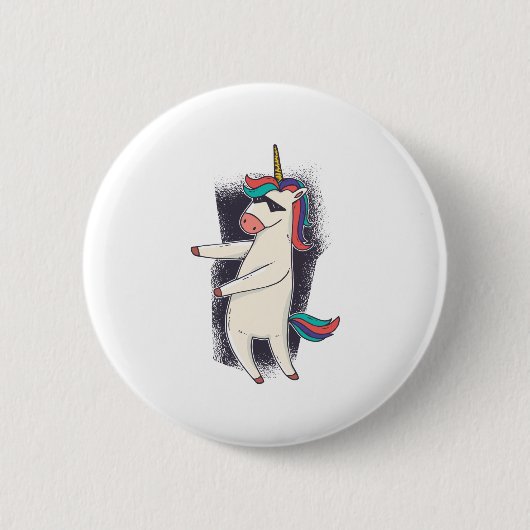 Badge Rond 5 Cm Danse Unicorne Floss (Devant)