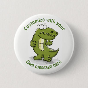 Badge Rond 5 Cm Danser sur mesure Crocodile Cartoon