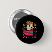 Badge Rond 5 Cm Danser Train Mexicain Domino Tile Fleurs Drôle Ga (Devant & derrière)
