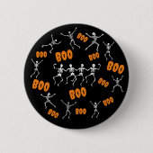 Badge Rond 5 Cm Danseuse Danseuse Skeletons Halloween (Devant)