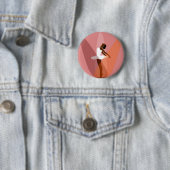 Badge Rond 5 Cm danseuse de ballerine noire (En situation)