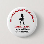 Badge Rond 5 Cm Danseuse de l'équipe de drill de l'école secondair (Devant)