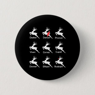 Badge Rond 5 Cm Danseuse de rennes de Noël Ballet Ballerina Danse