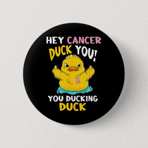 Badge Rond 5 Cm Daring Duckie - Guerrier du cancer du sein