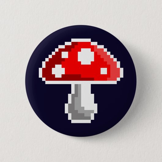 Badge Rond 5 Cm Dark Pixel Mushroom Button (Devant)