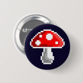 Badge Rond 5 Cm Dark Pixel Mushroom Button (Devant & derrière)
