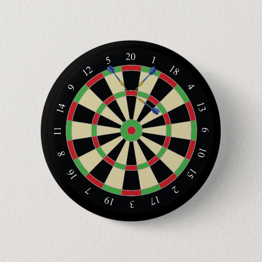 Badge Rond 5 Cm Darts Player Winner Treble Top 180 Dartboard (Devant)