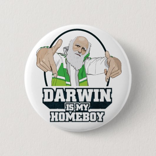 Badge Rond 5 Cm Darwin est mon Homeboy (polychrome) (Devant)