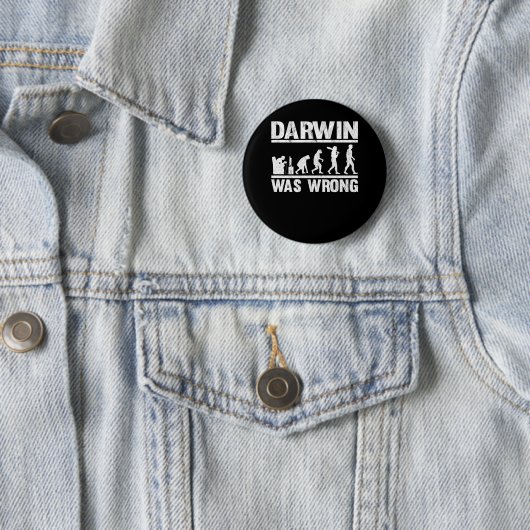Badge Rond 5 Cm Darwin Était Mauvais Amusant Évolution Vidéo Jeu C (En situation)