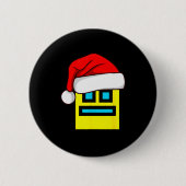 Badge Rond 5 Cm Dash Geometry Repeat Christmas Santa Hat Game Vide (Devant)