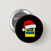 Badge Rond 5 Cm Dash Geometry Repeat Christmas Santa Hat Game Vide (Devant & derrière)