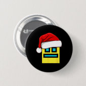 Badge Rond 5 Cm Dash Geometry Répéter Noël Santa Hat Jeu Vide (Devant & derrière)