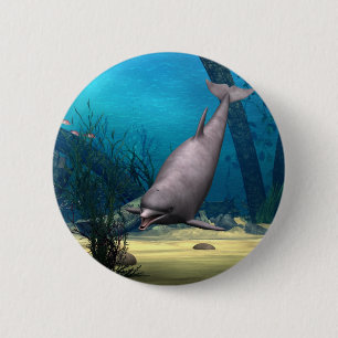 Badge Rond 5 Cm Dauphin