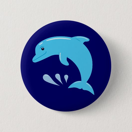 Badge Rond 5 Cm Dauphin mignon (Devant)