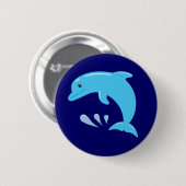 Badge Rond 5 Cm Dauphin mignon (Devant & derrière)