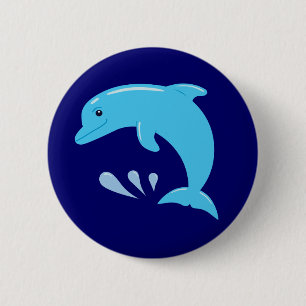 Badge Rond 5 Cm Dauphin mignon