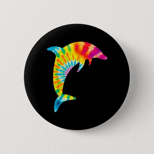 Badge Rond 5 Cm Dauphin Tie-Dye (Devant)